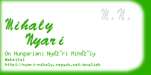mihaly nyari business card